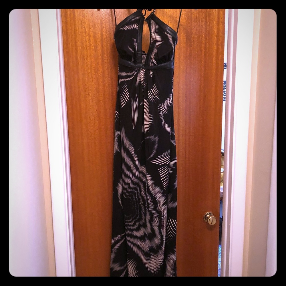 Long Black halter Sky dress